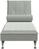 vidaXL Massage-Chaiselongue mit Nackenrolle Hellgrau Samt 379450 Bild 4