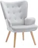 Vente-unique - VATELY Sessel SamtStoff Grau - B 78 cm x H 95,5 cm x L 69 cm Bild 3