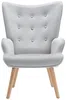 Vente-unique - VATELY Sessel SamtStoff Grau - B 78 cm x H 95,5 cm x L 69 cm Bild 2