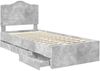 vidaXL Bettrahmen mit Schubladen Betongrau 90 x 190 cm Ingenieurs Holz 3413460 Bild 5