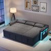 OKWISH Schlafsofa Ecksofa 209x141,5x90 cm: Schlaffunktion, LED, Chenille, Set 1 Teile, Wohnzimmersofa mit Stauraum, umwandelbar in ein Schlafsofa Bild 3