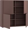 Forte ALICE SPRINGS Highboard 120 130, moderner Schrank mit 4 Schranktüren, Wohnzimmer, Schlafzimmer, Holzwerkstoff, Terrakotta, 124,5 cm breit x 121,5 cm hoch x 34,9 cm tief Bild 5