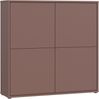Forte ALICE SPRINGS Highboard 120 130, moderner Schrank mit 4 Schranktüren, Wohnzimmer, Schlafzimmer, Holzwerkstoff, Terrakotta, 124,5 cm breit x 121,5 cm hoch x 34,9 cm tief Bild 3