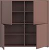 Forte ALICE SPRINGS Highboard 120 130, moderner Schrank mit 4 Schranktüren, Wohnzimmer, Schlafzimmer, Holzwerkstoff, Terrakotta, 124,5 cm breit x 121,5 cm hoch x 34,9 cm tief Bild 4