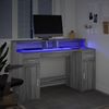 vidaXL LED-Schreibtisch Grau Sonoma 140x55x91 cm Holzwerkstoff 3309425 Bild 4