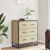 Sideboard SOPI für Wohnzimmer Sonoma-Eiche 68x35x76 cm und Metall | Kommode Flur Anrichte mit Schubalden Bild 4