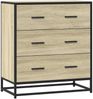 Sideboard SOPI für Wohnzimmer Sonoma-Eiche 68x35x76 cm und Metall | Kommode Flur Anrichte mit Schubalden Bild 2