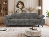 3-Sitzer Polstersofa PETER, verstellbaren Armlehnen und Kopfstütze, breite 262 cm, Gepolsterte Couch, Wellenfeder - Dunkelgrau Cord Bild 4