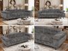3-Sitzer Polstersofa PETER, verstellbaren Armlehnen und Kopfstütze, breite 262 cm, Gepolsterte Couch, Wellenfeder - Dunkelgrau Cord Bild 2