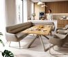 Esszimmerbank Taya-Flex 285x190 cm Mikrofaser Beige Vintage Kufengestell flach Effektfinish Titan Taschenfederkern Links Bild 1