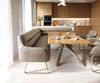 Esszimmerbank Taya-Flex 285x190 cm Mikrofaser Beige Vintage Kufengestell flach Effektfinish Titan Taschenfederkern Links Bild 2