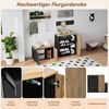 Garderoben-Set, Schrank, Kommode, Spiegel, 2 Schuhschrank, ohne Dekoration, Garderobenpaneel mit Spiegel, Hutablage und 4 Haken,Schuhschrank mit Schuhbank, Flur mit Stauraumtrennwand Bild 4