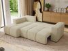Ecksofa mit Schlaffunktion und Bettkasten, L-form Couch, lose Kissen, Polstersofa - MONIVA - Creme Struktur - linke Seite Bild 3