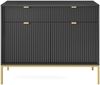 Selsey 'Vellore' Sideboard 2-türig, schwarz mit goldfarbenem Gestell, ca. 83 x 104 x 39 cm Bild 2