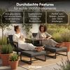 STEELSØN 'Asteri' Gartenlounge-Set, 5-tlg. Metall-Sitzgruppe mit 2 Sesseln, 2 Hockern und Tisch, inkl. Sitzpolster, schwarz/anthrazit, wetterfest Bild 5