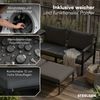 STEELSØN 'Asteri' Gartenlounge-Set, 5-tlg. Metall-Sitzgruppe mit 2 Sesseln, 2 Hockern und Tisch, inkl. Sitzpolster, schwarz/anthrazit, wetterfest Bild 3