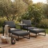STEELSØN 'Asteri' Gartenlounge-Set, 5-tlg. Metall-Sitzgruppe mit 2 Sesseln, 2 Hockern und Tisch, inkl. Sitzpolster, schwarz/anthrazit, wetterfest Bild 2