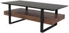 Couchtisch HWC-L88, Wohnzimmertisch Tisch, Ablage Eisen 43x120x60cm Sinterstein Marmor-Optik schwarz Holz dunkelbraun Bild 5