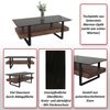 Couchtisch HWC-L88, Wohnzimmertisch Tisch, Ablage Eisen 43x120x60cm Sinterstein Marmor-Optik schwarz Holz dunkelbraun Bild 2