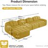 Modulares Sofa mit Ottoman, Granulierter Fleece, 366x165x79 cm, gelb, ohne Montage Bild 3