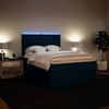 vidaXL Boxspringbett mit Matratze Blau 140x190 cm Samt 3294644 Bild 5