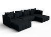 AX LIVING Schwarz Sofa U Form mit Schlaffunktion Veliro U 345 cm breit Bild 2