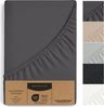 Hausfelder Spannbettlaken Topper Bettlaken, Spannbetttuch (Topper 90/100x200 cm, Anthrazit), Jersey-Baumwolle, Gummizug: rundum, (1 Stück), verschiedene Farben und Größen Bild 5