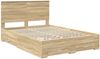 vidaXL Bettrahmen mit Kopfteil Sonoma-Eiche 135 x 190 cm Holzwerkstoff 3411316 Bild 4