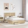 vidaXL Bettrahmen mit Kopfteil Sonoma-Eiche 135 x 190 cm Holzwerkstoff 3411316 Bild 3