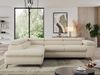 Mks Möbel 'Pedro L-Form' Ecksofa mit Schlaffunktion, verstellbaren Kopfstützen & Bettkasten, Beige, Boucle, links Bild 3