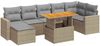 vidaXL 8-tlg. Garten-Sofagarnitur mit Kissen Beige Poly Rattan 3327069 Bild 2