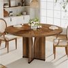 Tribesigns Esstisch Runder Esstisch 100 cm, Holztisch für 4 Personen, Braun/Schwarz (1 x Esstisch 1 x Zubehörpaket 1 x Anleitung), Esszimmertisch im Landhausstil, Küchentisch aus Holz im Industrial Bild 2