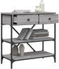 Konsolentisch, Beistelltisch, Konsole Grau Sonoma 75x34,5x75 cm Holzwerkstoff Bild 4