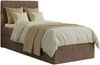 Boxspringbett RALFI 100 x 200 cm (Linke Seit) mit Bettkästen, Bonell-Matratze H4 und Visco-Topper. Farbe: Braun Bild 2