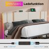 Polsterbett 160×200 cm mit Bettkasten, USB/Typ-C und LED, Beige, mit Matratze Bild 5
