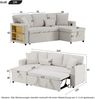 Schlafsofa 214x131x87 cm Beige aus Flanell mit flexiblem Ottomanenwechsel, USB-Anschluss und Stauraum Bild 5