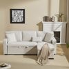 Schlafsofa 214x131x87 cm Beige aus Flanell mit flexiblem Ottomanenwechsel, USB-Anschluss und Stauraum Bild 3