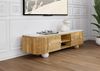 TV-Board Mango 180x40x50 natur lackiert / Marmor weiß FLORENZ #100 Bild 3