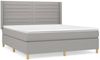 vidaXL Boxspringbett mit Matratze Stoff Hellgrau 160x200 cm, Härtegrad: H2 [3132081] Bild 2