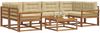vidaXL Outdoor-Sofagarnitur mit Kissen 7 pcs Natur und Beige 3367266 Bild 3