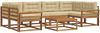 vidaXL Outdoor-Sofagarnitur mit Kissen 7 pcs Natur und Beige 3367266 Bild 2