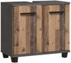 FORTE Veris Waschbeckenschrank, Holzwerkstoff, Grau/Braun, 68,6 x 62 x 34,8 cm Bild 2