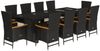 vidaXL 11-tlg. Garten-Essgruppe mit Kissen Schwarz Poly Rattan 3277534 Bild 2