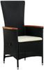 vidaXL 11-tlg. Garten-Essgruppe mit Kissen Schwarz Poly Rattan 3277534 Bild 4