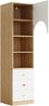 Merax Mehrstöckiges Bücherregal, 50×50×200 cm Ablageregal, Aufbewahrungsregal, mit drei Schubladen und drei Einlegeböden, Keramikgriffen, Weiß und Holzoptik Bild 3