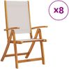 vidaXL Gartenstühle 8 Stk. Klappbar Massivholz Akazie und Textilene 3279240 Bild 2