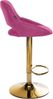 CLP 2er Set Barhocker Milet Stoffbezüge höhenverstellbar drehbar mit Rückenlehnen,lila Metall gold Bild 5