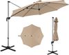 Sonnenschirm Ø325cm mit Kurbel, Ampelschirm & Kreuzfuß, Gartenschirm UV-Schutz Bild 1