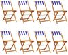vidaXL Gartenstühle 8 Stk. Klappbar Blau und Weiß Stoff und Massivholz 3214627 Bild 2