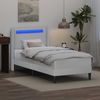 vidaXL Bettrahmen mit LED-Lichtleisten Weiß 90 x 200 cm Kunstleder 42027968 Bild 4